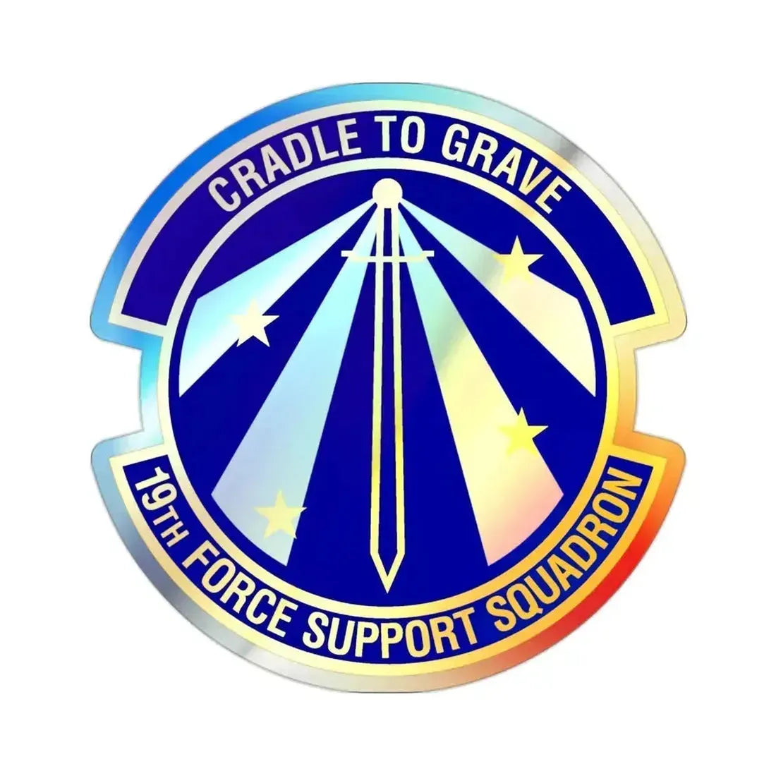 19th Force Support Squadron (U.S. Air Force) Holographic STICKER Die-Cut Vinyl Decal 2 Inch - The Sticker Space