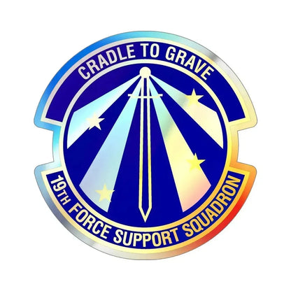 19th Force Support Squadron (U.S. Air Force) Holographic STICKER Die-Cut Vinyl Decal 5 Inch - The Sticker Space