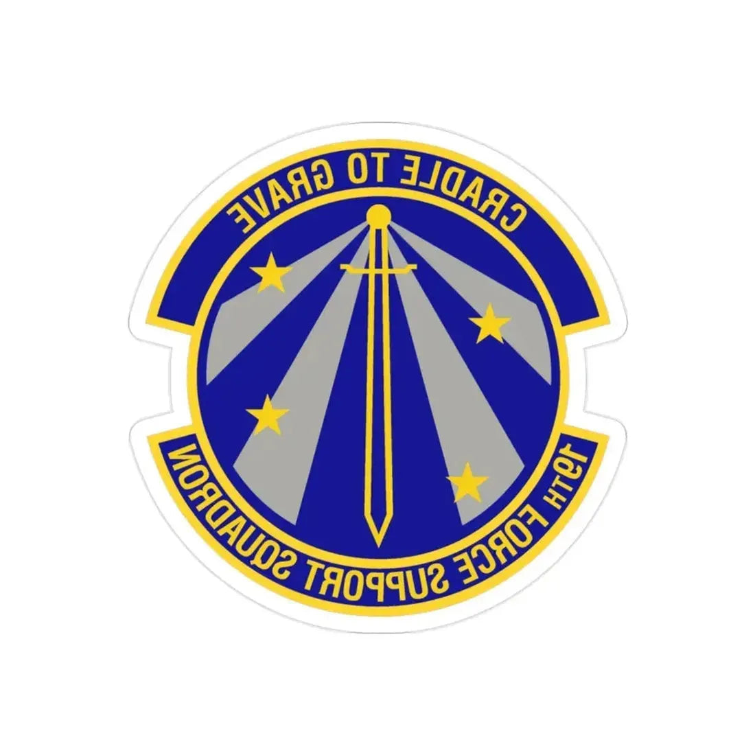19th Force Support Squadron (U.S. Air Force) REVERSE PRINT Transparent Die-Cut STICKER - The Sticker Space