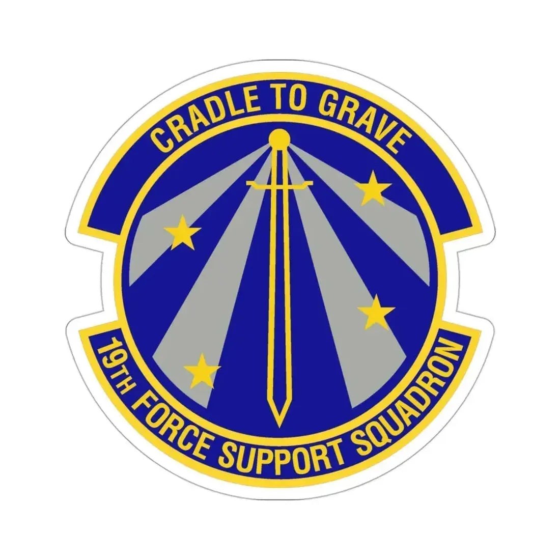 19th Force Support Squadron (U.S. Air Force) STICKER Vinyl Die-Cut Decal 3 Inch - The Sticker Space