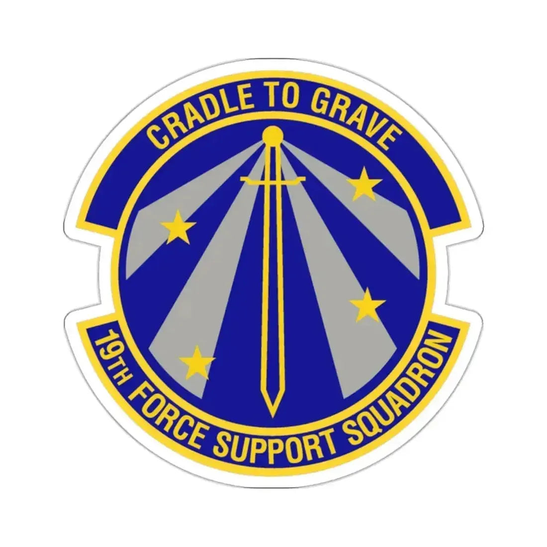 19th Force Support Squadron (U.S. Air Force) STICKER Vinyl Kiss-Cut Decal 2 Inch White - The Sticker Space