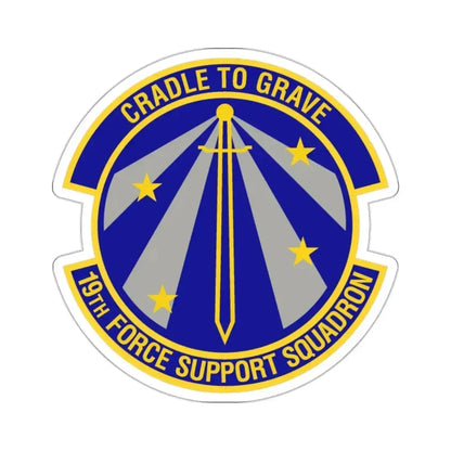 19th Force Support Squadron (U.S. Air Force) STICKER Vinyl Kiss-Cut Decal 2 Inch White - The Sticker Space