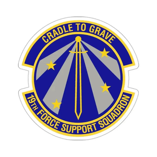 19th Force Support Squadron (U.S. Air Force) STICKER Vinyl Kiss-Cut Decal 2 Inch White - The Sticker Space