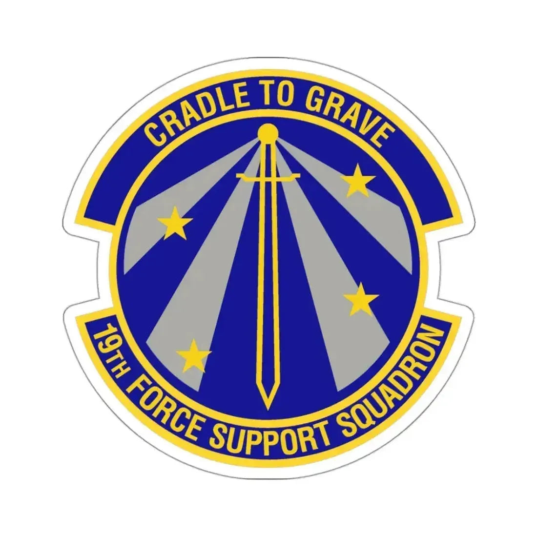 19th Force Support Squadron (U.S. Air Force) STICKER Vinyl Kiss-Cut Decal 3 Inch White - The Sticker Space