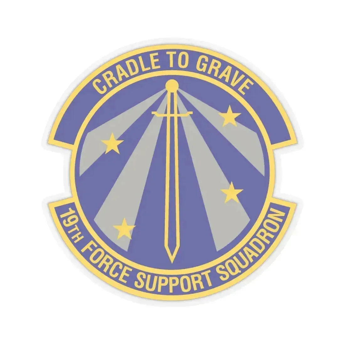 19th Force Support Squadron (U.S. Air Force) STICKER Vinyl Kiss-Cut Decal 4 Inch Transparent - The Sticker Space