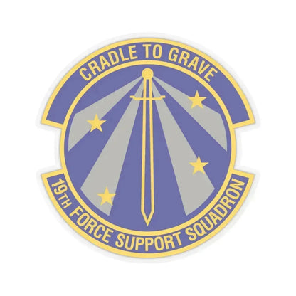 19th Force Support Squadron (U.S. Air Force) STICKER Vinyl Kiss-Cut Decal 4 Inch Transparent - The Sticker Space