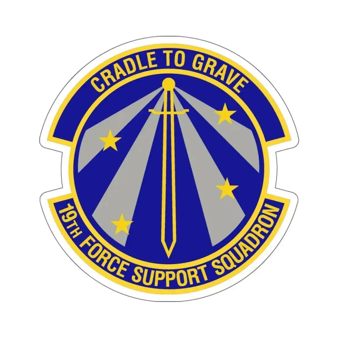 19th Force Support Squadron (U.S. Air Force) STICKER Vinyl Kiss-Cut Decal 6 Inch White - The Sticker Space