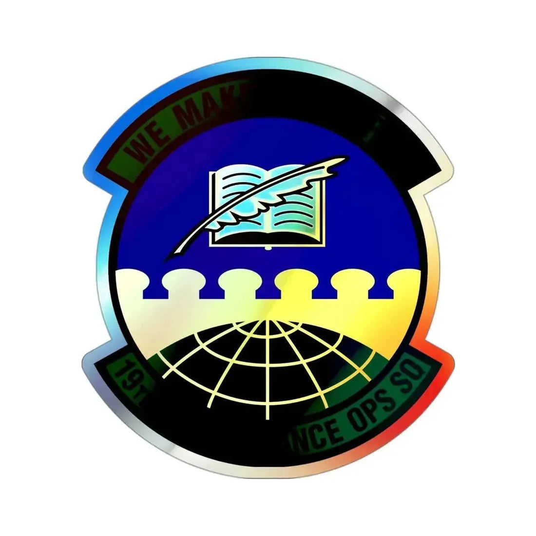 19th Maintenance Operations Squadron (U.S. Air Force) Holographic STICKER Die-Cut Vinyl Decal 3 Inch Holographic - The Sticker Space