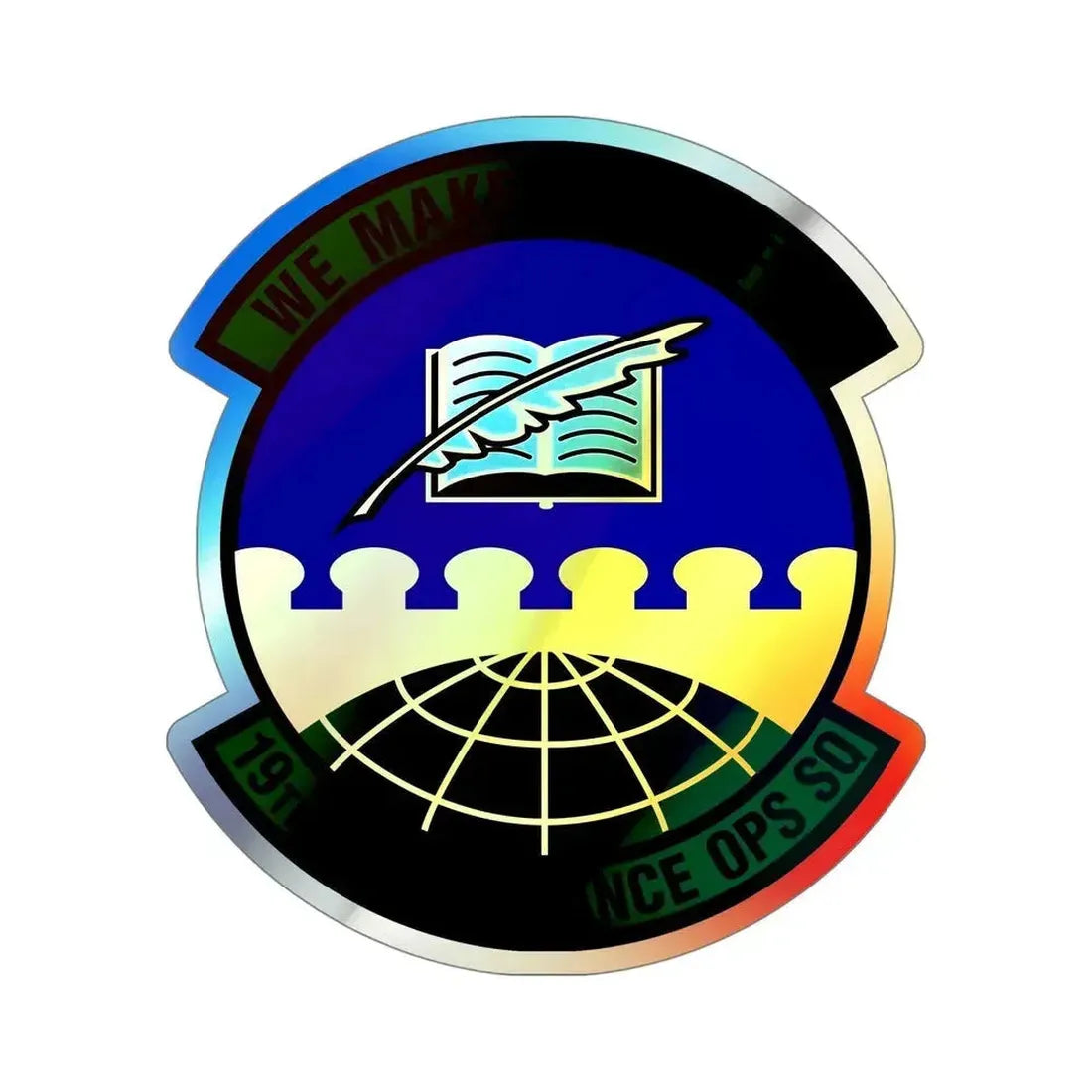 19th Maintenance Operations Squadron (U.S. Air Force) Holographic STICKER Die-Cut Vinyl Decal 5 Inch Holographic - The Sticker Space
