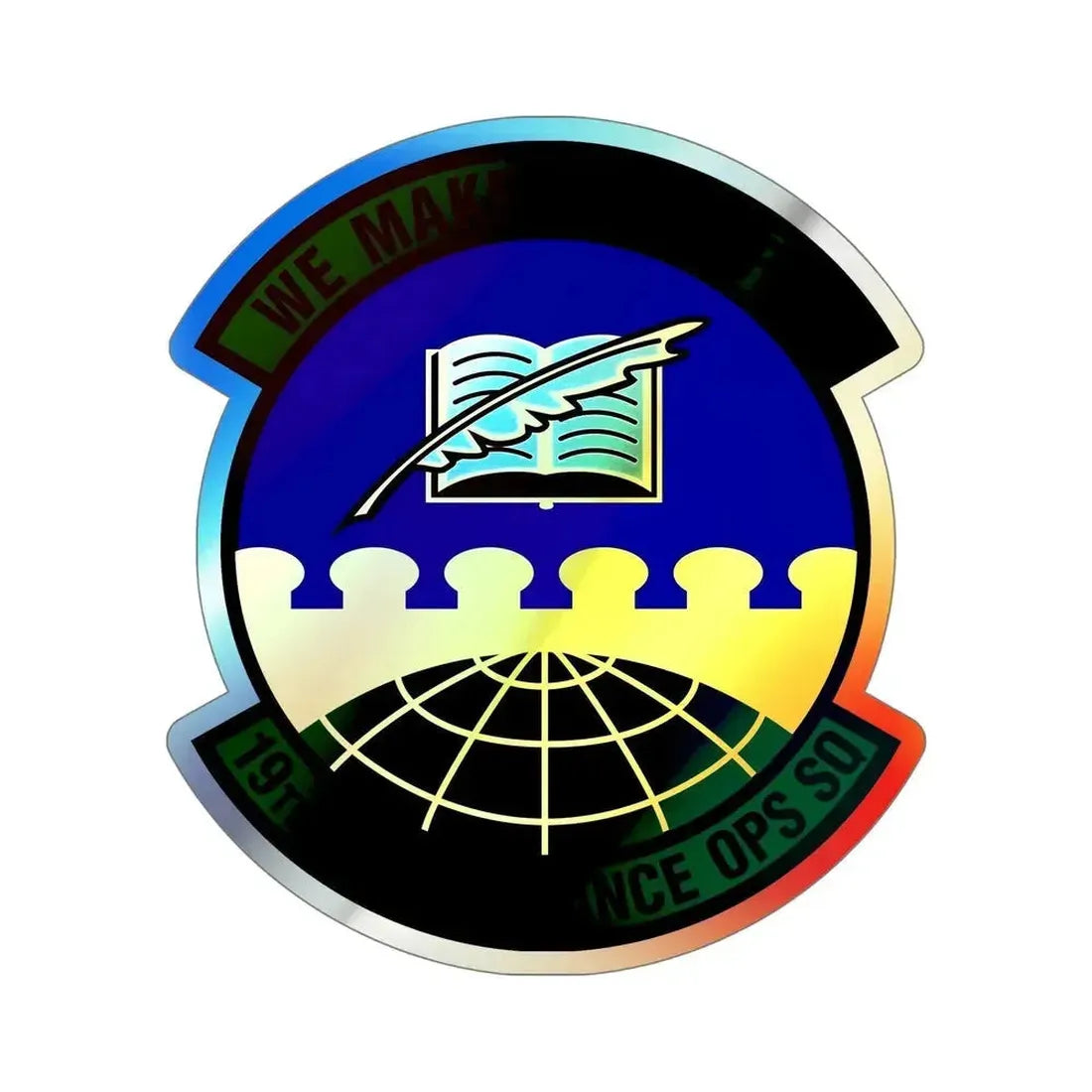 19th Maintenance Operations Squadron (U.S. Air Force) Holographic STICKER Die-Cut Vinyl Decal 6 Inch Holographic - The Sticker Space
