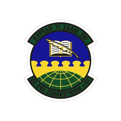 19th Maintenance Operations Squadron (U.S. Air Force) REVERSE PRINT Transparent Die-Cut STICKER 3 Inch Die-Cut Transparent - The Sticker Space