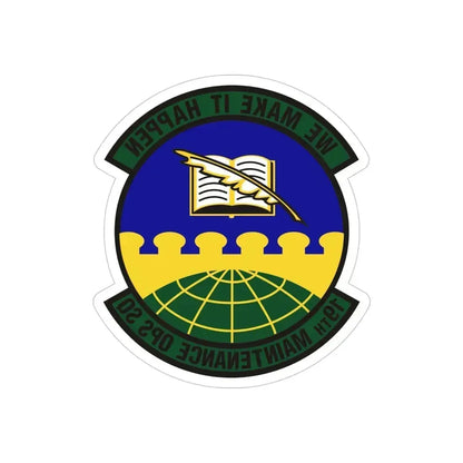 19th Maintenance Operations Squadron (U.S. Air Force) REVERSE PRINT Transparent Die-Cut STICKER 4 Inch Die-Cut Transparent - The Sticker Space