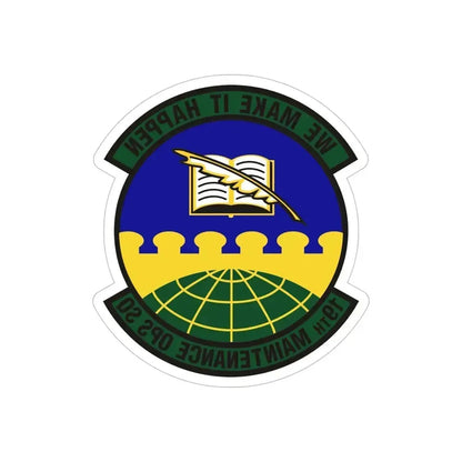 19th Maintenance Operations Squadron (U.S. Air Force) REVERSE PRINT Transparent Die-Cut STICKER 5 Inch Die-Cut Transparent - The Sticker Space