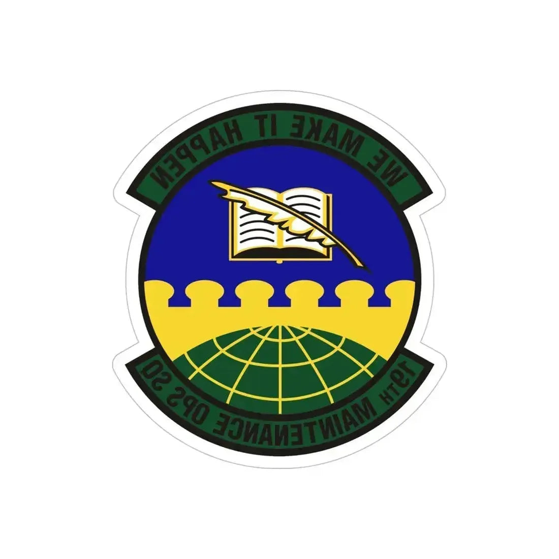 19th Maintenance Operations Squadron (U.S. Air Force) REVERSE PRINT Transparent Die-Cut STICKER 6 Inch Die-Cut Transparent - The Sticker Space