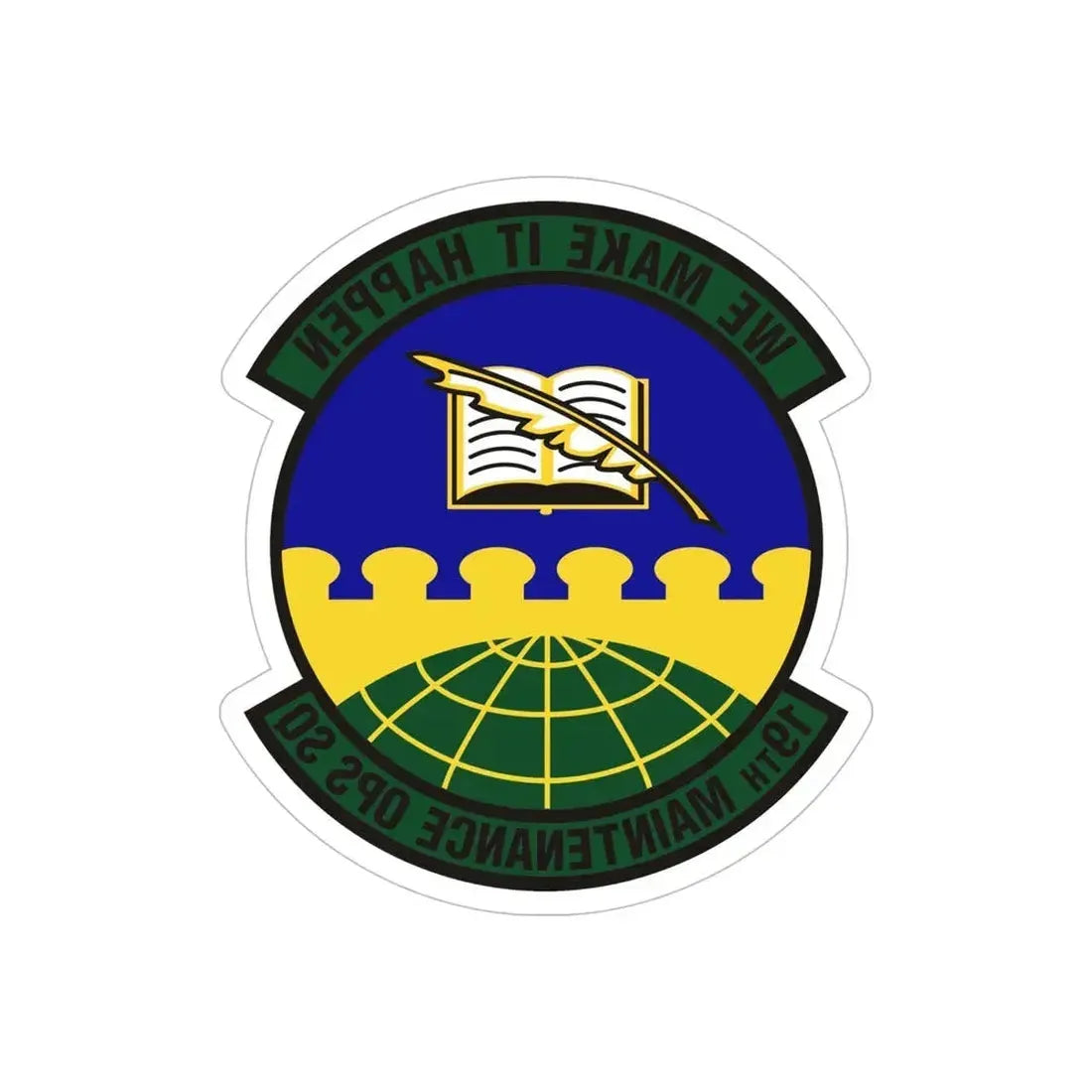 19th Maintenance Operations Squadron (U.S. Air Force) REVERSE PRINT Transparent Die-Cut STICKER - The Sticker Space