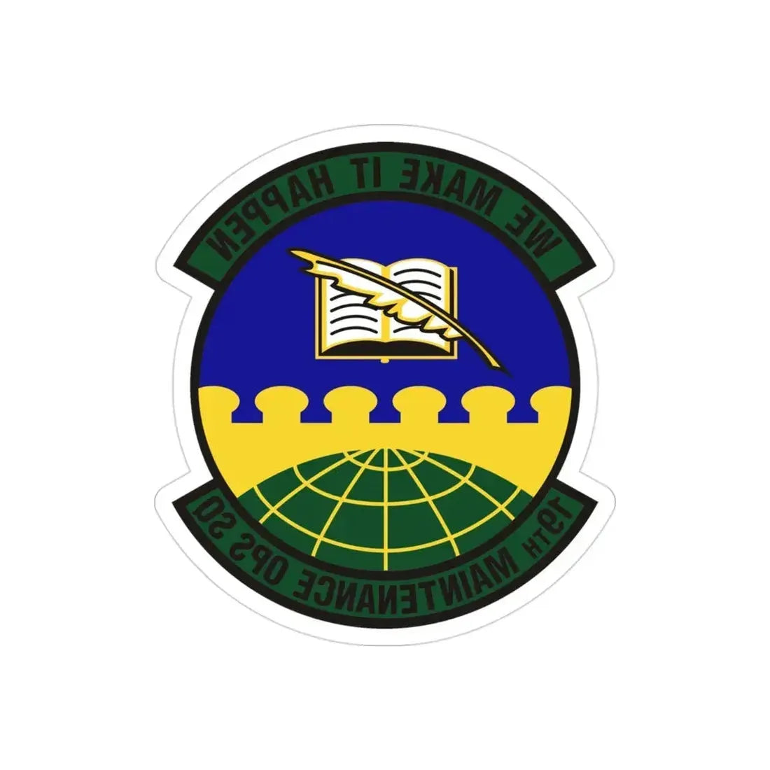 19th Maintenance Operations Squadron (U.S. Air Force) REVERSE PRINT Transparent Die-Cut STICKER - The Sticker Space