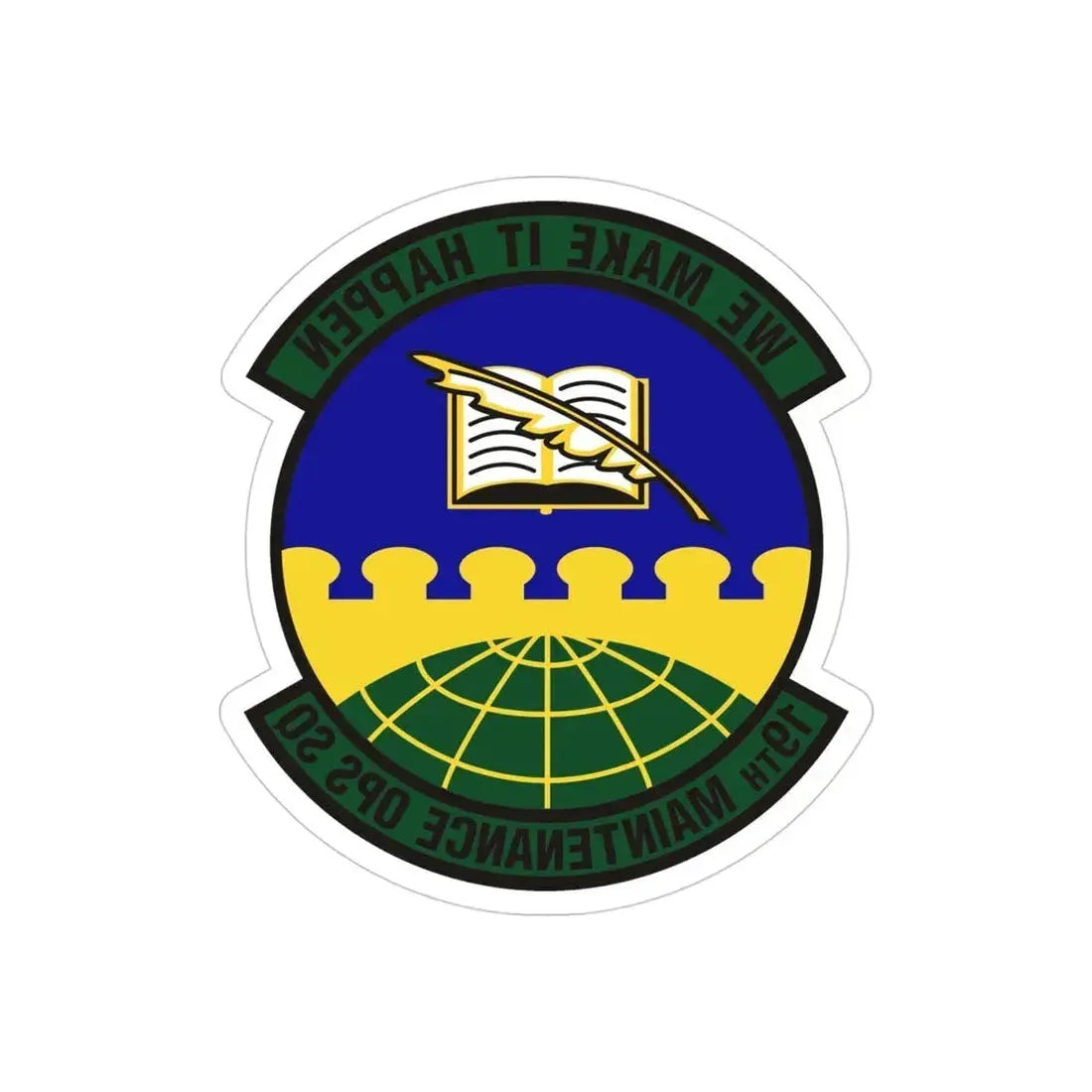 19th Maintenance Operations Squadron (U.S. Air Force) REVERSE PRINT Transparent Die-Cut STICKER - The Sticker Space