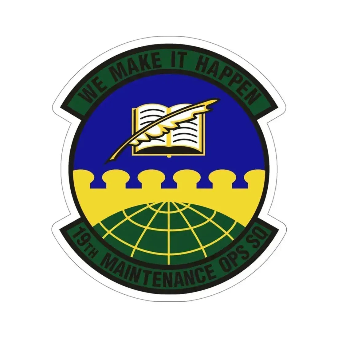 19th Maintenance Operations Squadron (U.S. Air Force) STICKER Vinyl Die-Cut Decal 4 Inch - The Sticker Space