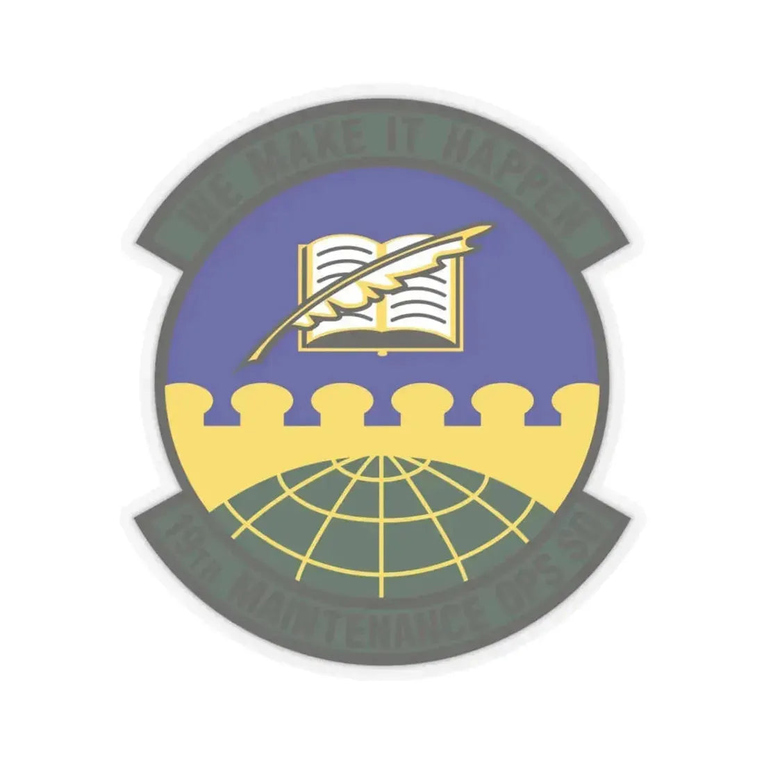 19th Maintenance Operations Squadron (U.S. Air Force) STICKER Vinyl Kiss-Cut Decal 3 Inch Transparent - The Sticker Space