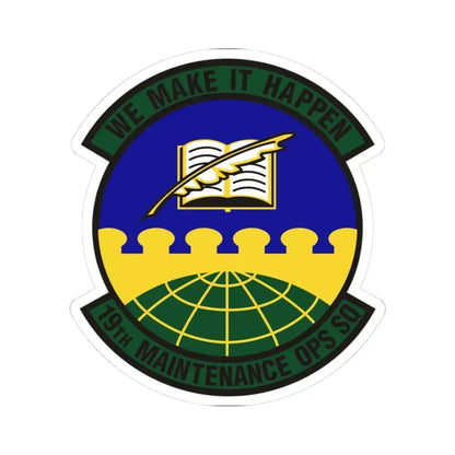 19th Maintenance Operations Squadron (U.S. Air Force) STICKER Vinyl Kiss-Cut Decal 3 Inch White - The Sticker Space