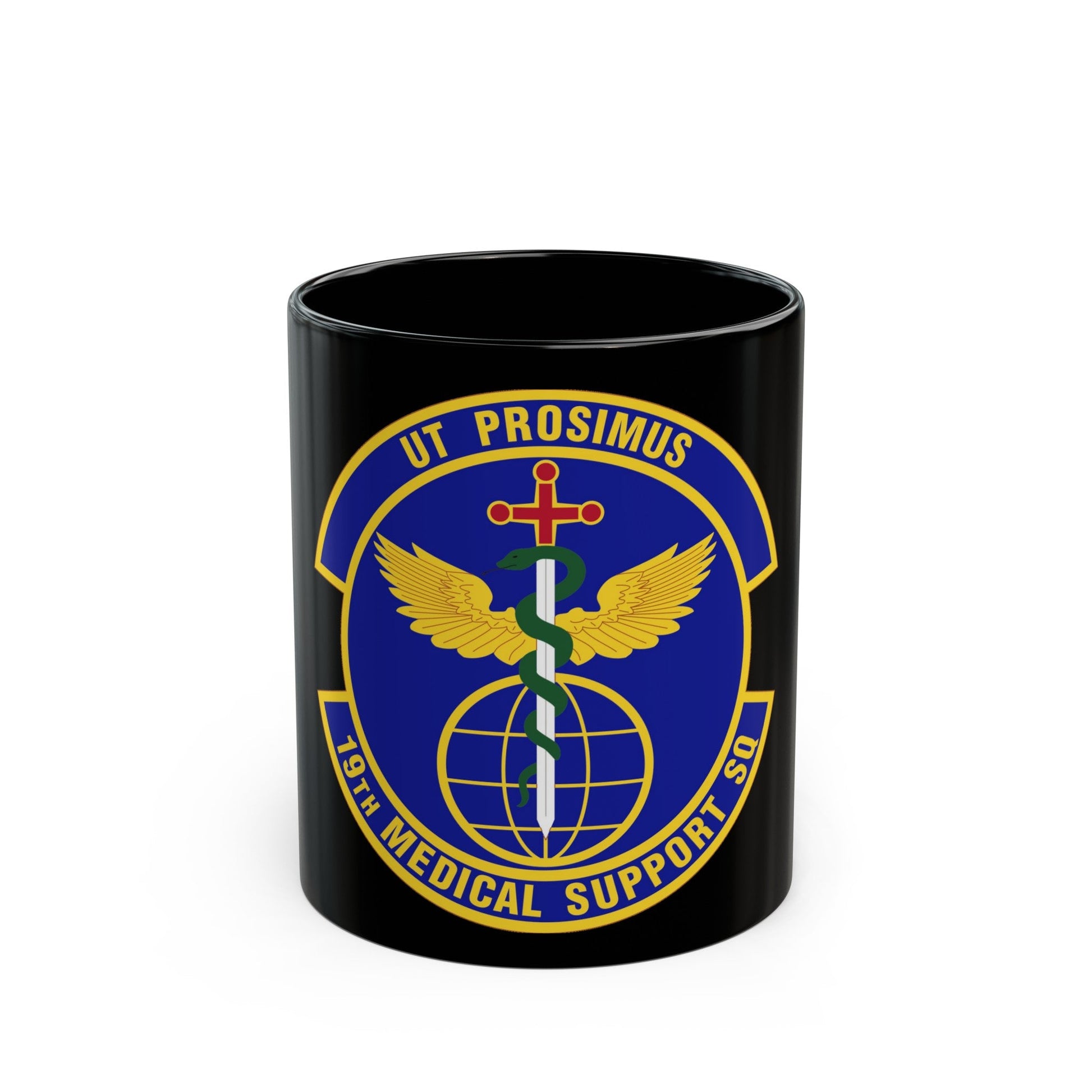 19th Medical Support Squadron (U.S. Air Force) Black Coffee Mug-11oz-The Sticker Space