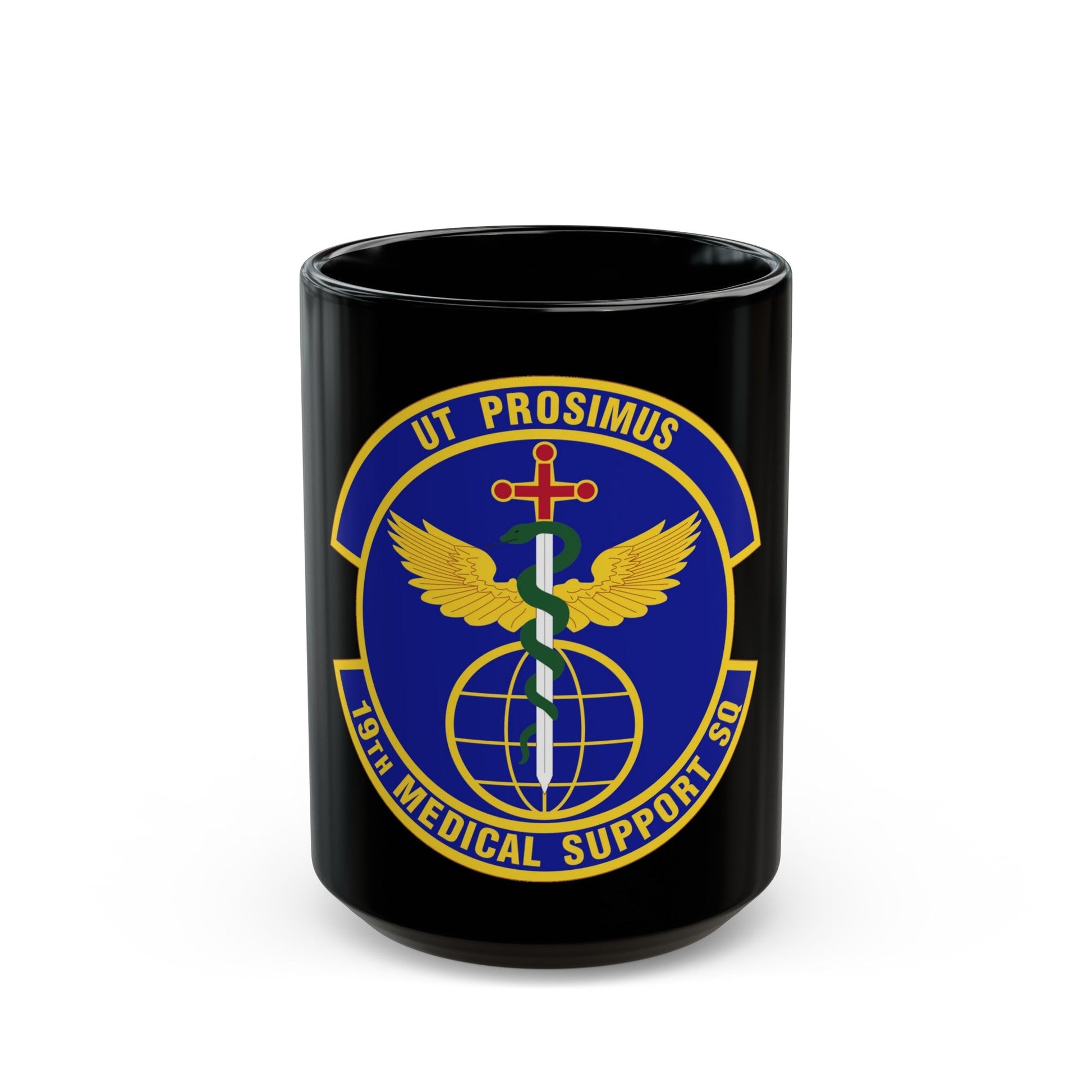 19th Medical Support Squadron (U.S. Air Force) Black Coffee Mug-15oz-The Sticker Space