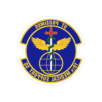 19th Medical Support Squadron (U.S. Air Force) REVERSE PRINT Transparent STICKER-3" × 3"-The Sticker Space