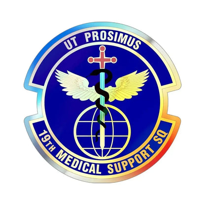 19th Medical Support Squadron (U.S. Air Force) Holographic STICKER Die-Cut Vinyl Decal 4 Inch Holographic - The Sticker Space