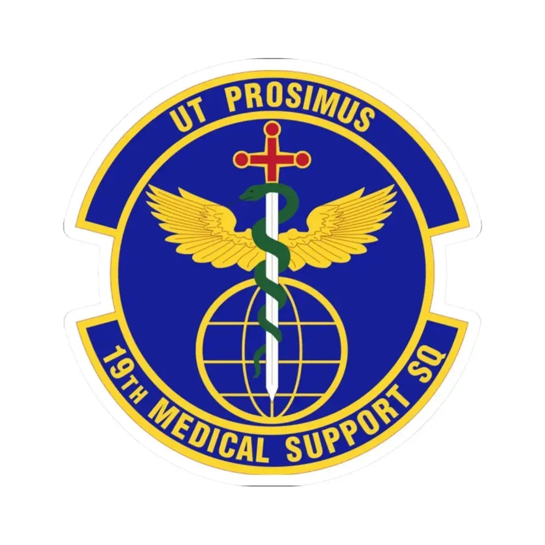 19th Medical Support Squadron (U.S. Air Force) STICKER Vinyl Kiss-Cut Decal 2 Inch White - The Sticker Space