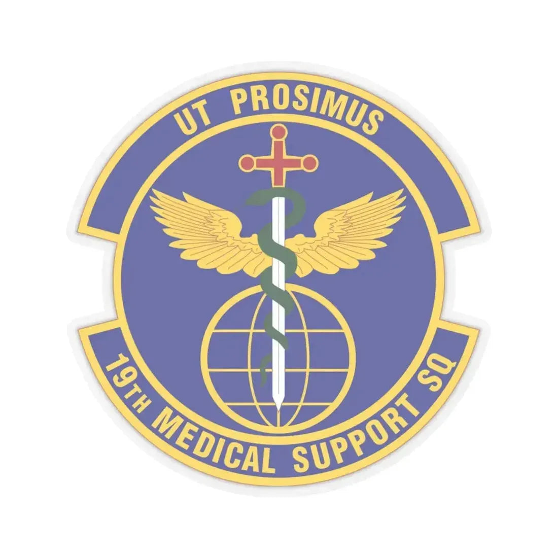 19th Medical Support Squadron (U.S. Air Force) STICKER Vinyl Kiss-Cut Decal 4 Inch Transparent - The Sticker Space