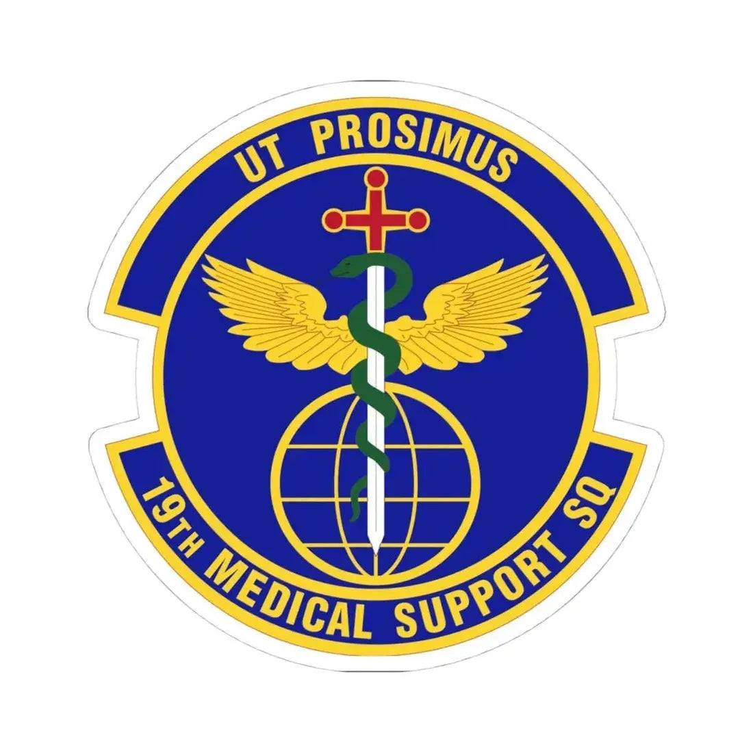 19th Medical Support Squadron (U.S. Air Force) STICKER Vinyl Kiss-Cut Decal 4 Inch White - The Sticker Space
