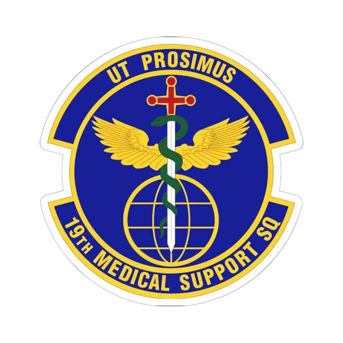 19th Medical Support Squadron (U.S. Air Force) STICKER Vinyl Kiss-Cut Decal 6 Inch White - The Sticker Space