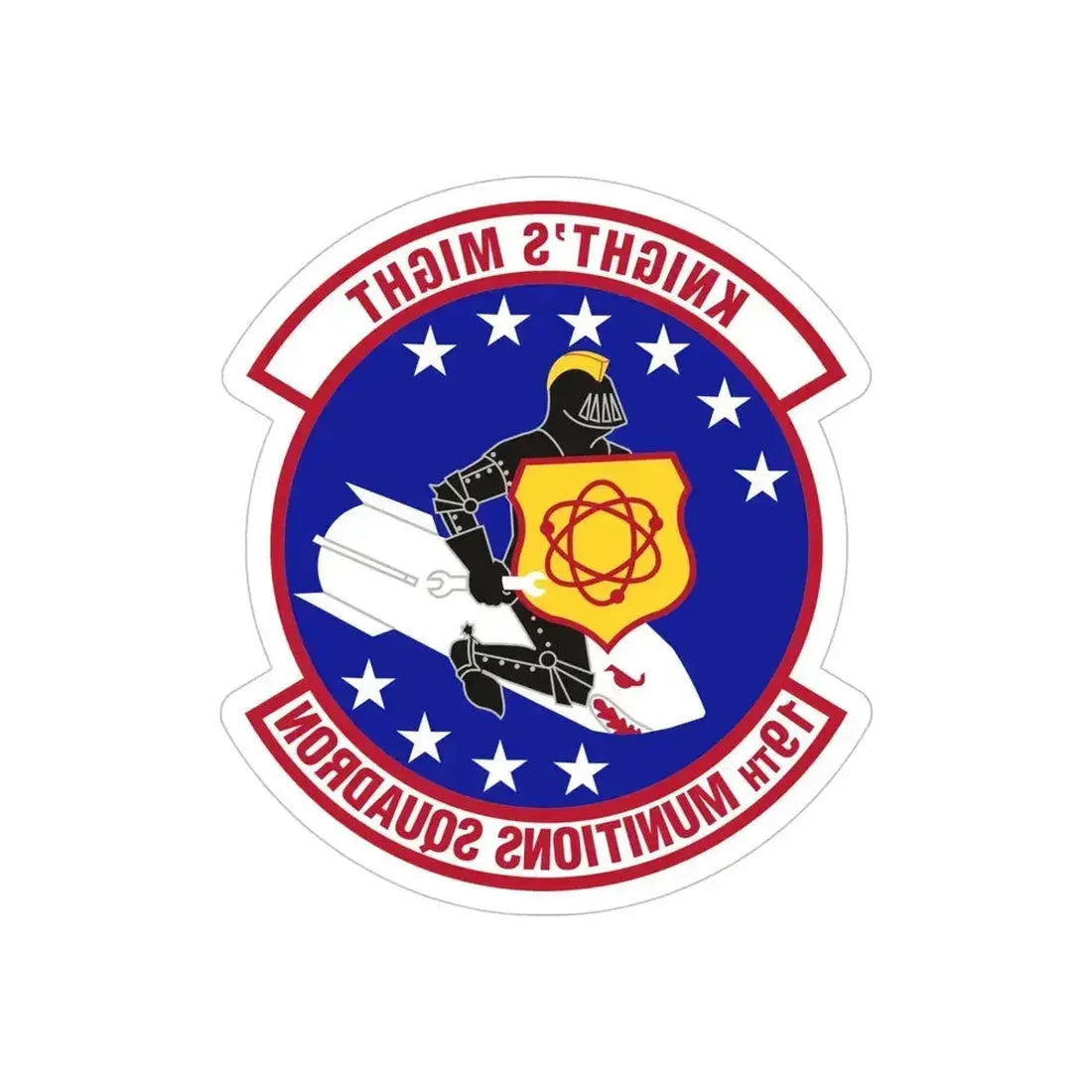 19th Munitions Squadron (U.S. Air Force) REVERSE PRINT Transparent Die-Cut STICKER 5 Inch Die-Cut Transparent - The Sticker Space