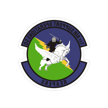 1st Air Support Operations Squadron (U.S. Air Force) REVERSE PRINT Transparent STICKER-2" × 2"-The Sticker Space