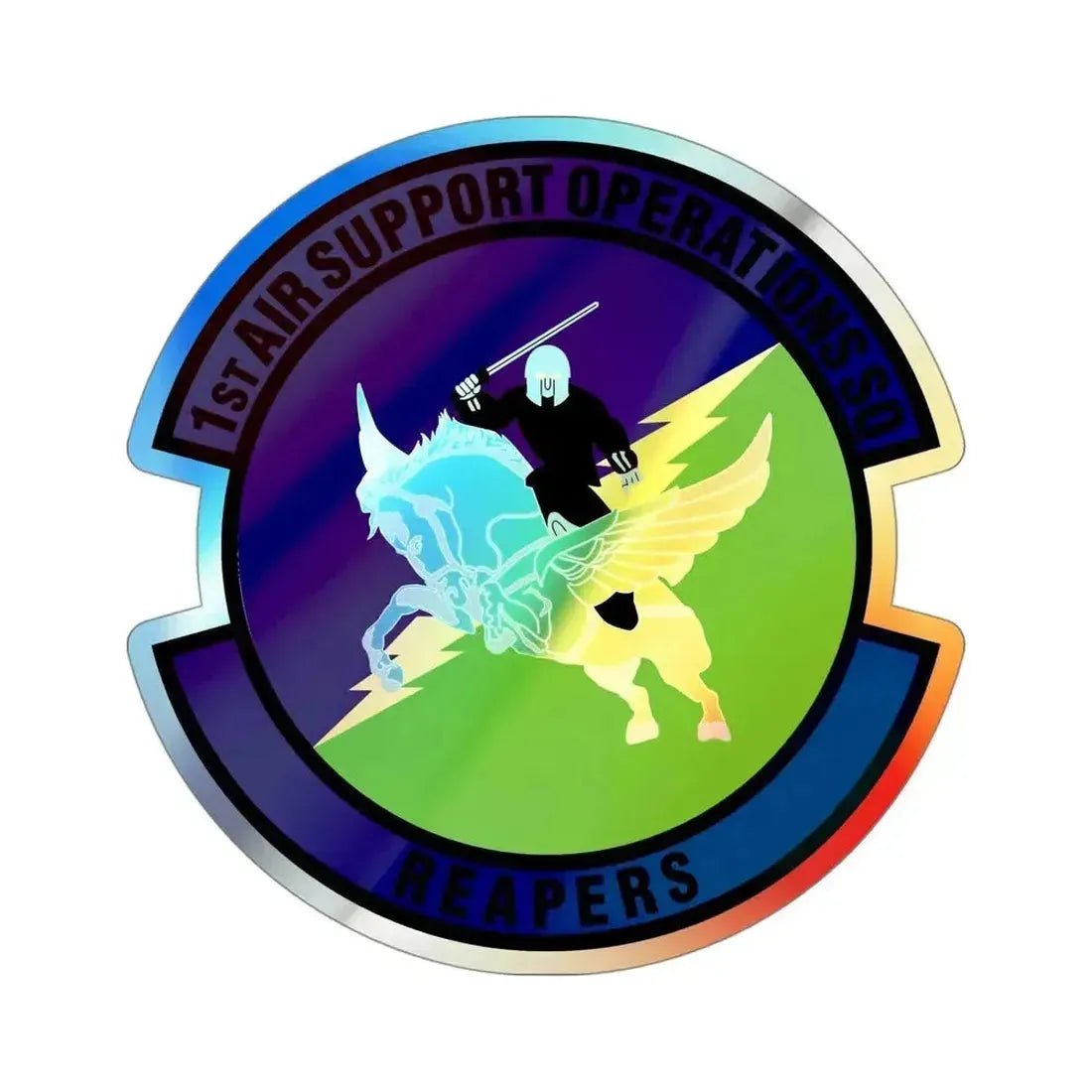 1st Air Support Operations Squadron (U.S. Air Force) Holographic STICKER Die-Cut Vinyl Decal 4 Inch Holographic - The Sticker Space