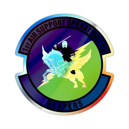 1st Air Support Operations Squadron (U.S. Air Force) Holographic STICKER Die-Cut Vinyl Decal 4 Inch Holographic - The Sticker Space