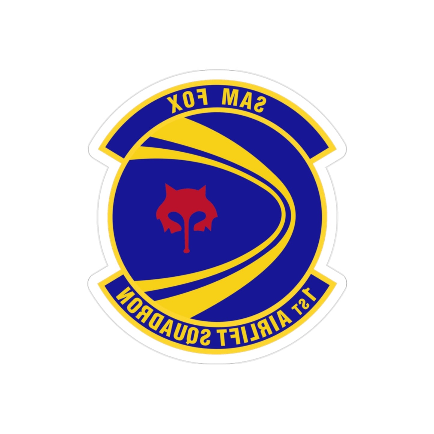 1st Airlift Squadron (U.S. Air Force) REVERSE PRINT Transparent STICKER-2" × 2"-The Sticker Space