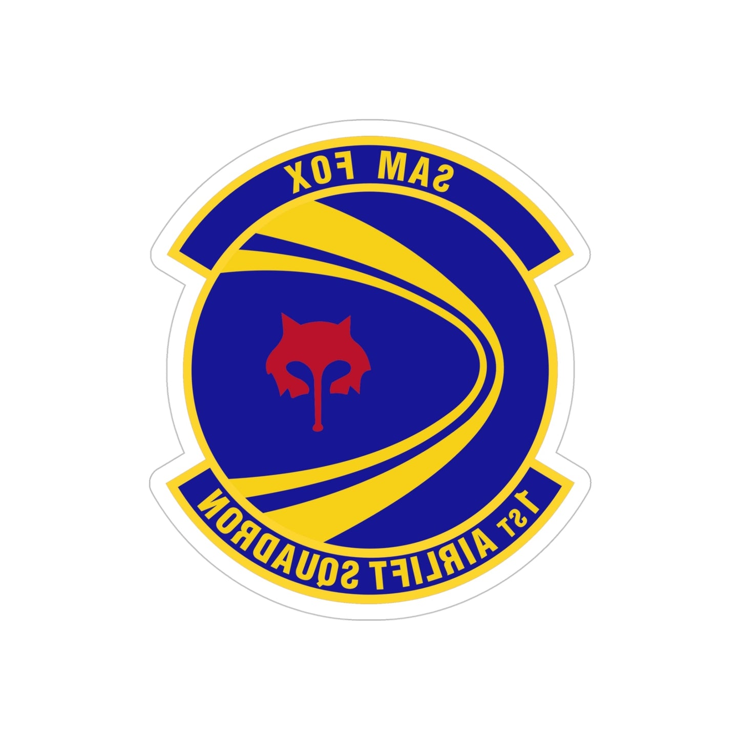 1st Airlift Squadron (U.S. Air Force) REVERSE PRINT Transparent STICKER-5" × 5"-The Sticker Space