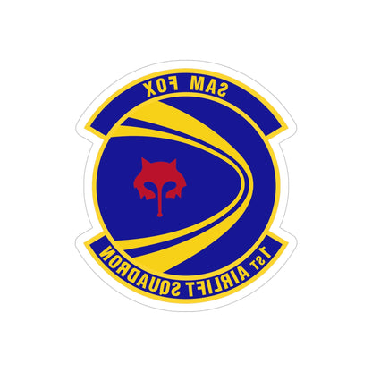 1st Airlift Squadron (U.S. Air Force) REVERSE PRINT Transparent STICKER-5" × 5"-The Sticker Space