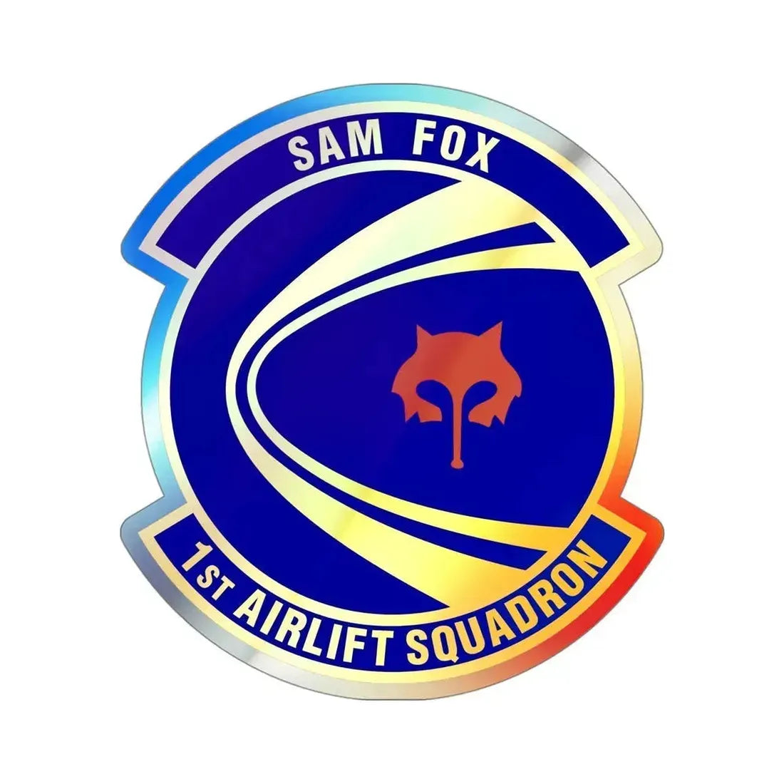 1st Airlift Squadron (U.S. Air Force) Holographic STICKER Die-Cut Vinyl Decal 4 Inch Holographic - The Sticker Space