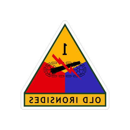 1st Armored Division (U.S. Army) REVERSE PRINT Transparent STICKER-3 Inch-The Sticker Space