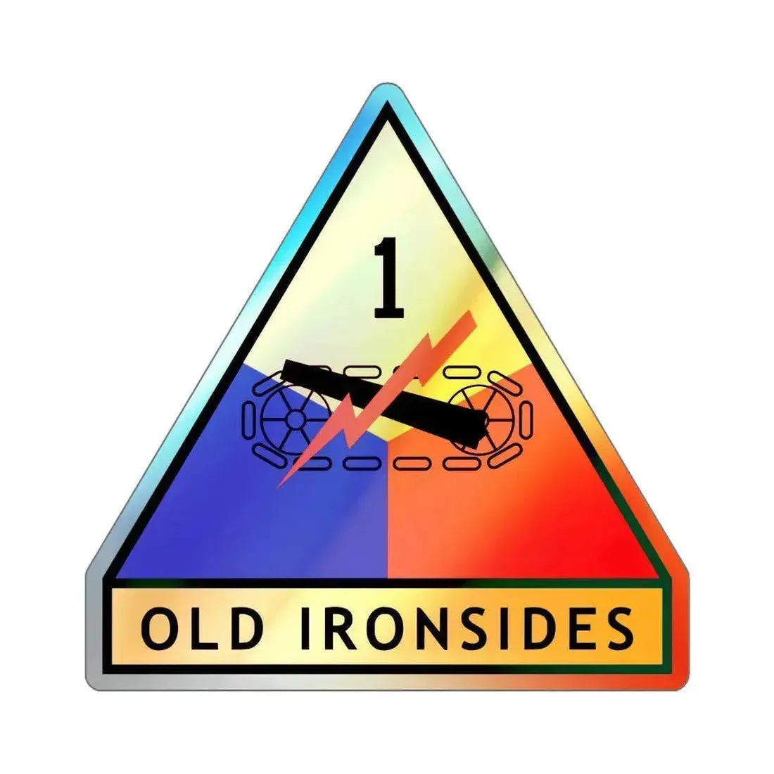 1st Armored Division (U.S. Army) Holographic STICKER Die-Cut Vinyl Decal 6 Inch Holographic - The Sticker Space
