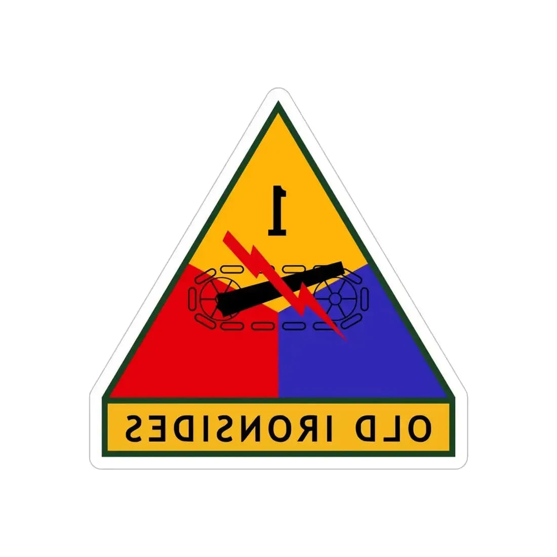1st Armored Division (U.S. Army) REVERSE PRINT Transparent Die-Cut STICKER - The Sticker Space