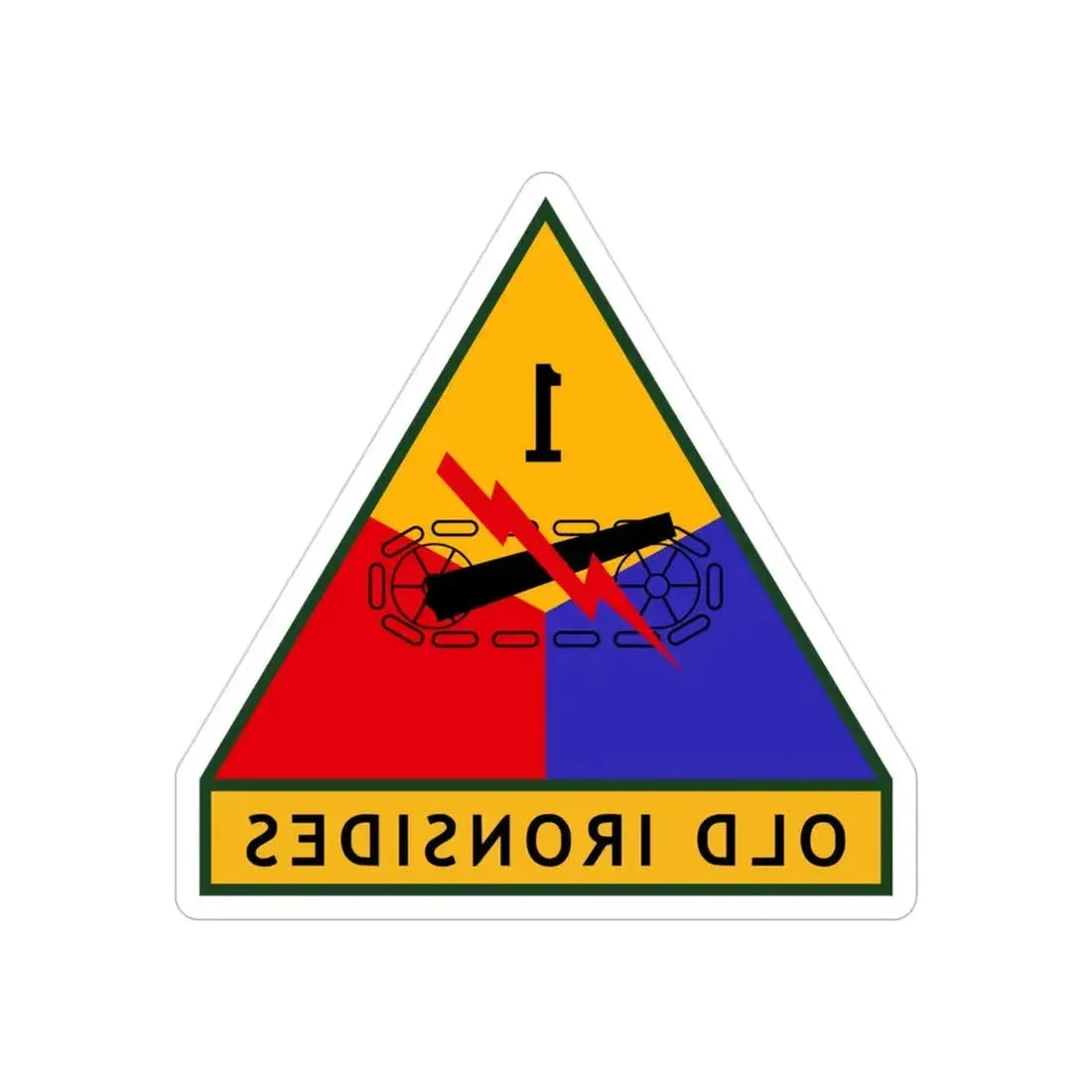 1st Armored Division (U.S. Army) REVERSE PRINT Transparent Die-Cut STICKER - The Sticker Space