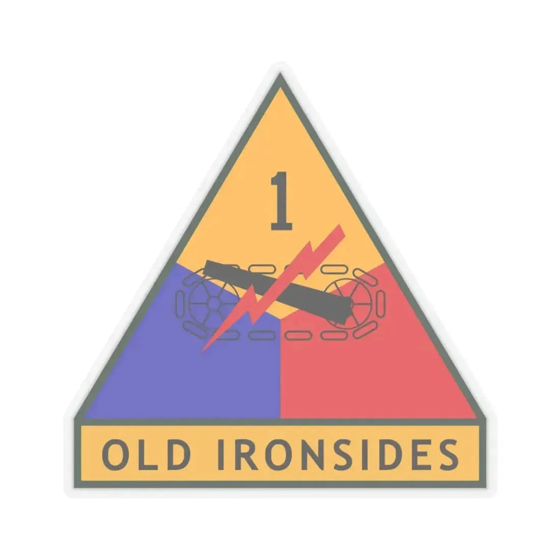 1st Armored Division (U.S. Army) STICKER Vinyl Kiss-Cut Decal 6 Inch Transparent - The Sticker Space