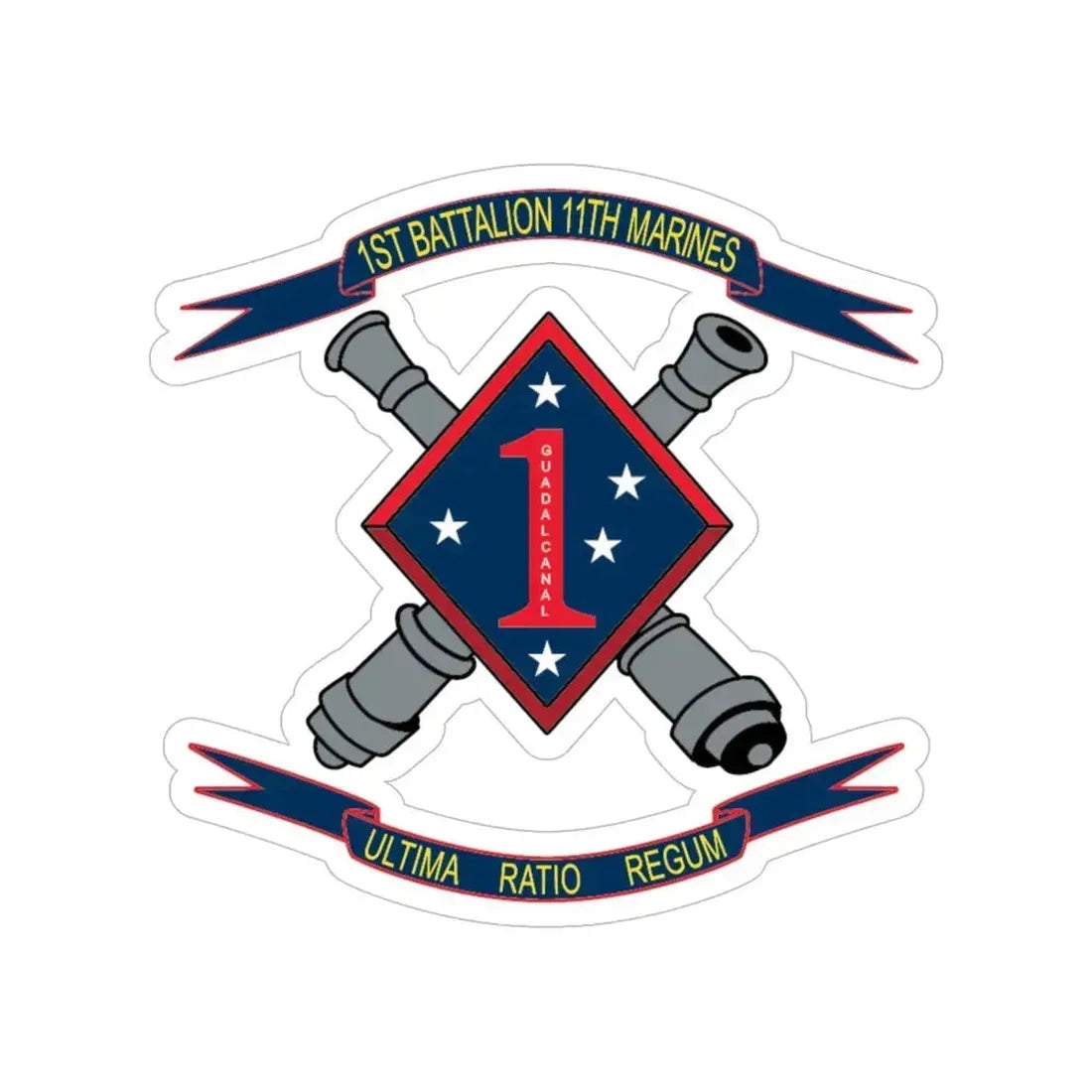1st Battalion 11th Marines (USMC) Transparent STICKER Die-Cut Vinyl Decal - The Sticker Space