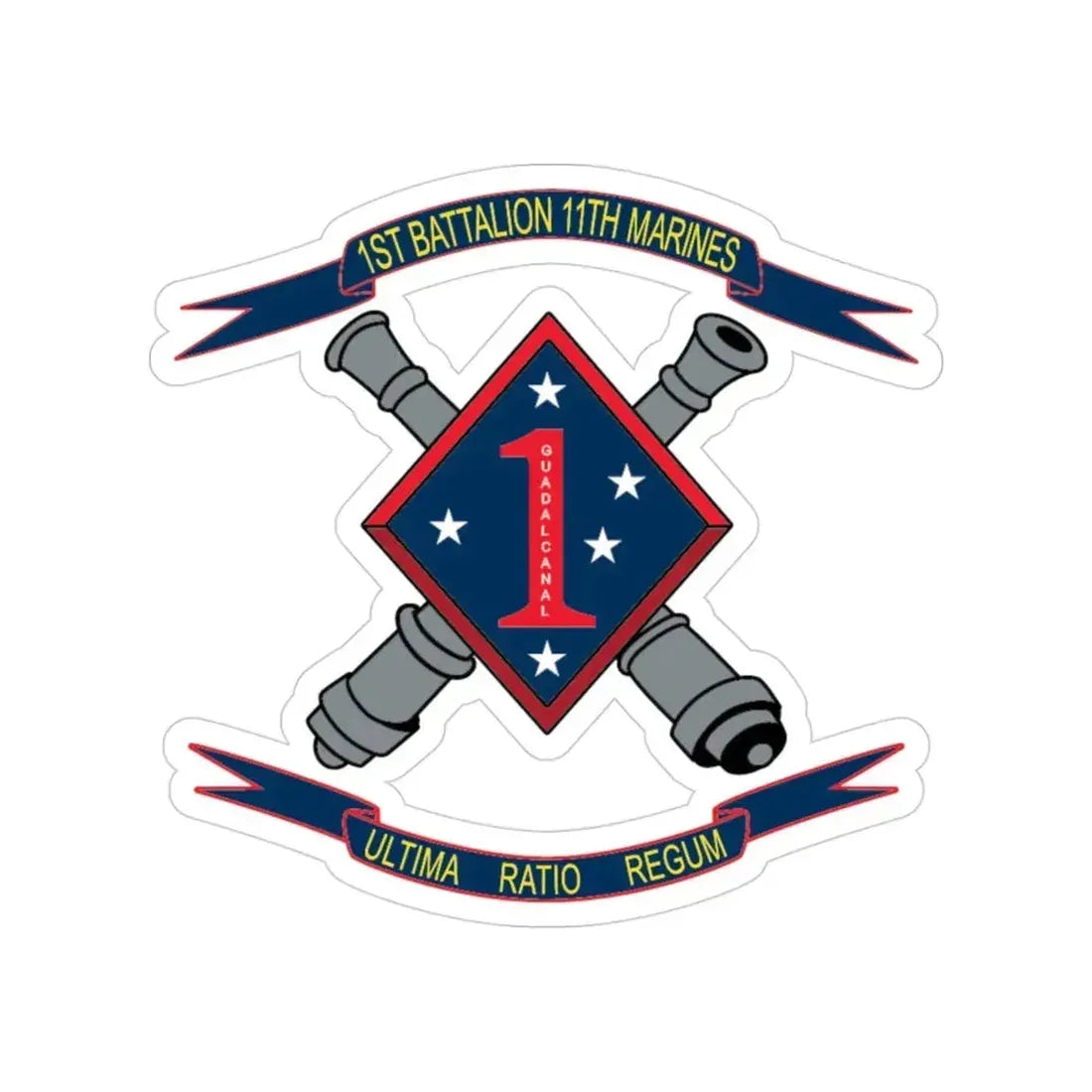 1st Battalion 11th Marines (USMC) Transparent STICKER Die-Cut Vinyl Decal - The Sticker Space