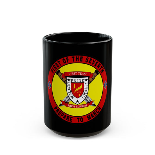 1st Battalion 7th Marines (USMC) Black Coffee Mug-15oz-The Sticker Space