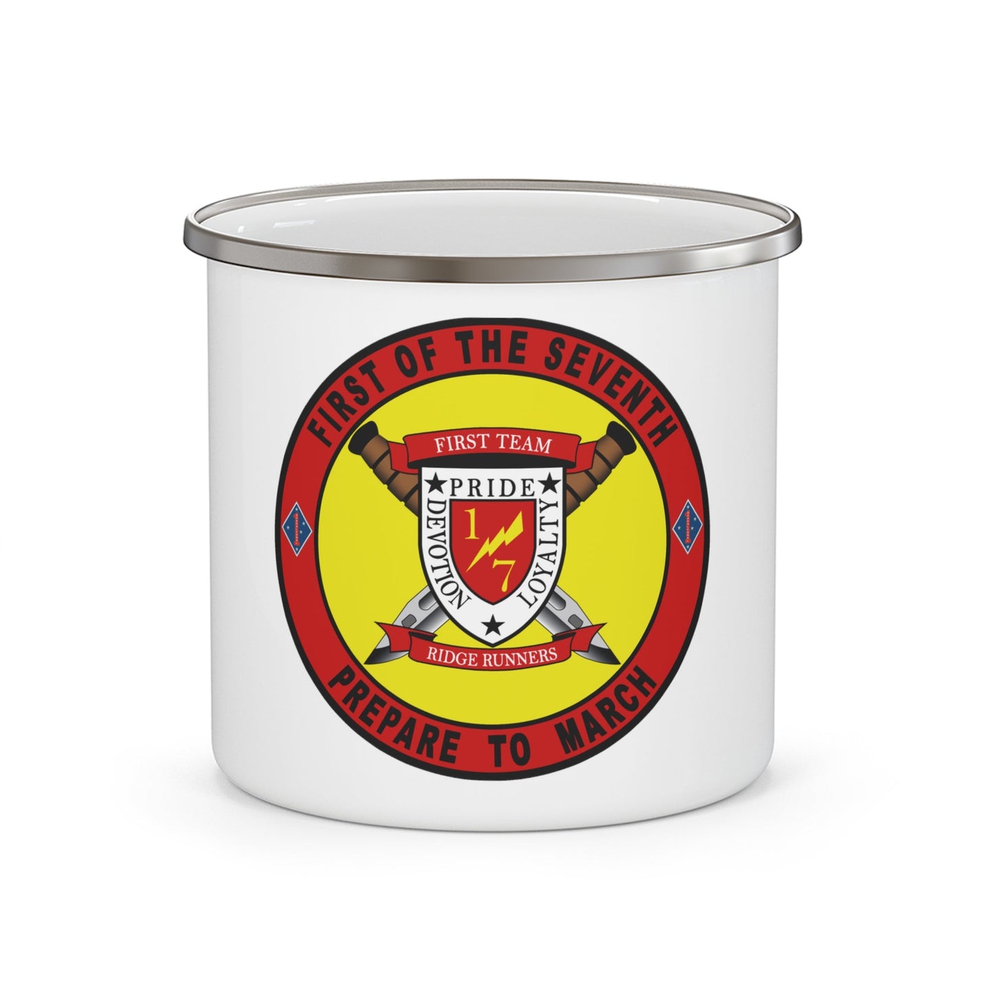 1st Battalion 7th Marines (USMC) Enamel Mug 12oz-12oz-The Sticker Space