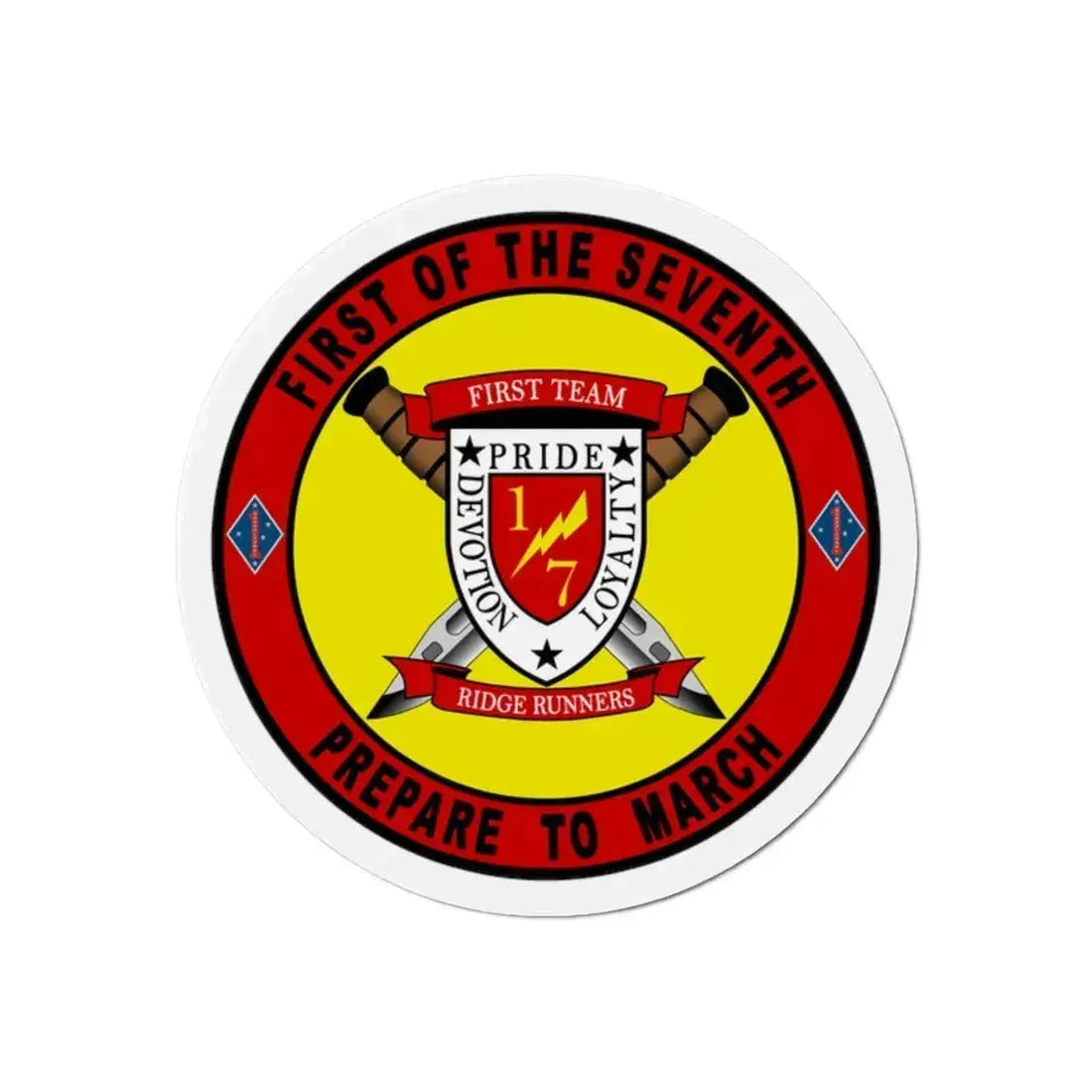1st Battalion 7th Marines (USMC) Refrigerator Magnet 2 Inch - The Sticker Space